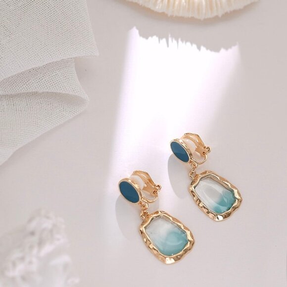 🔥2/$20 Blue Earrings S925 Silver Pin - Picture 4 of 5